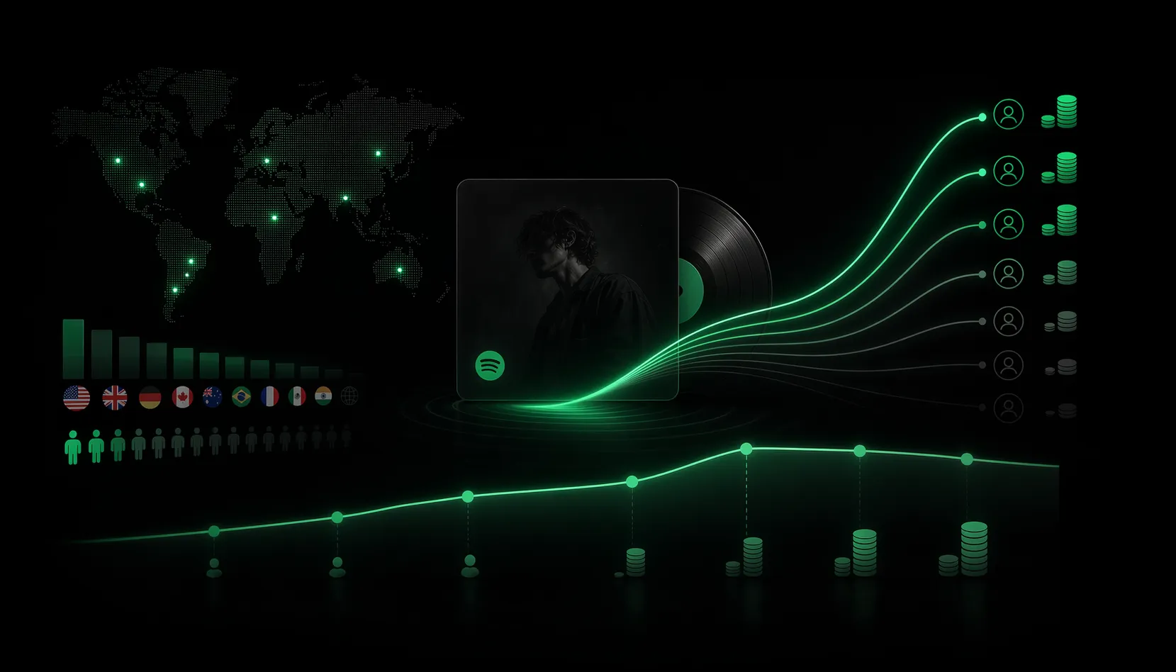 지역별 Spotify 시장 품질 신호 및 로열티 요율 차이